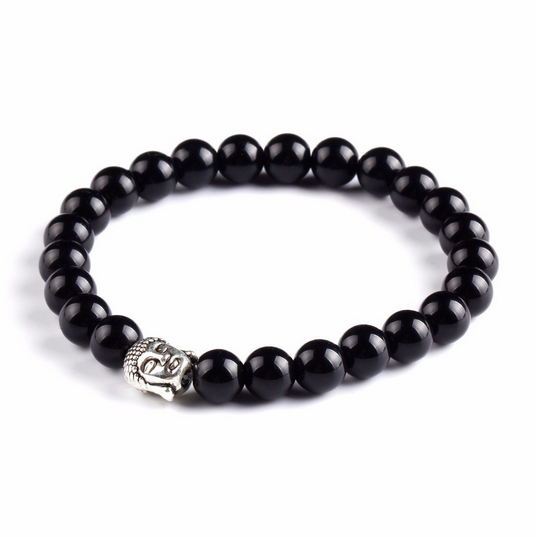 Black'n Silver Buddha Bracelet