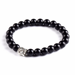 Black'n Silver Buddha Bracelet