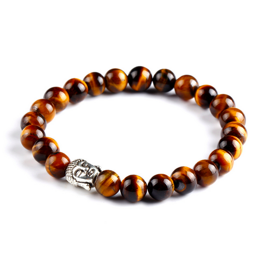 Wood'n Silver Buddha Bracelet