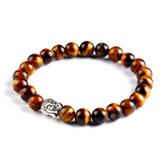 Wood'n Silver Buddha Bracelet